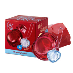 fwee front pot and keychain showing compact portability
