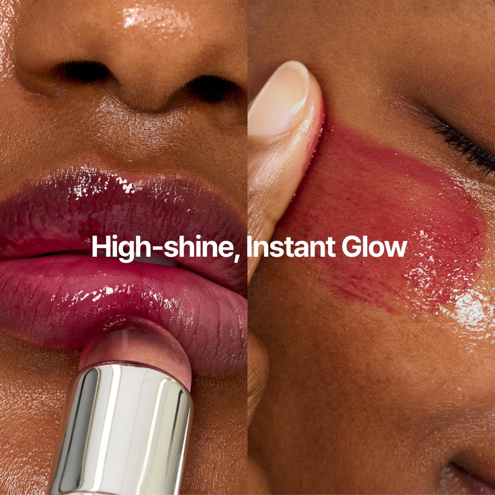 fwee blended on cheeks showing natural, luminous flush and blendability