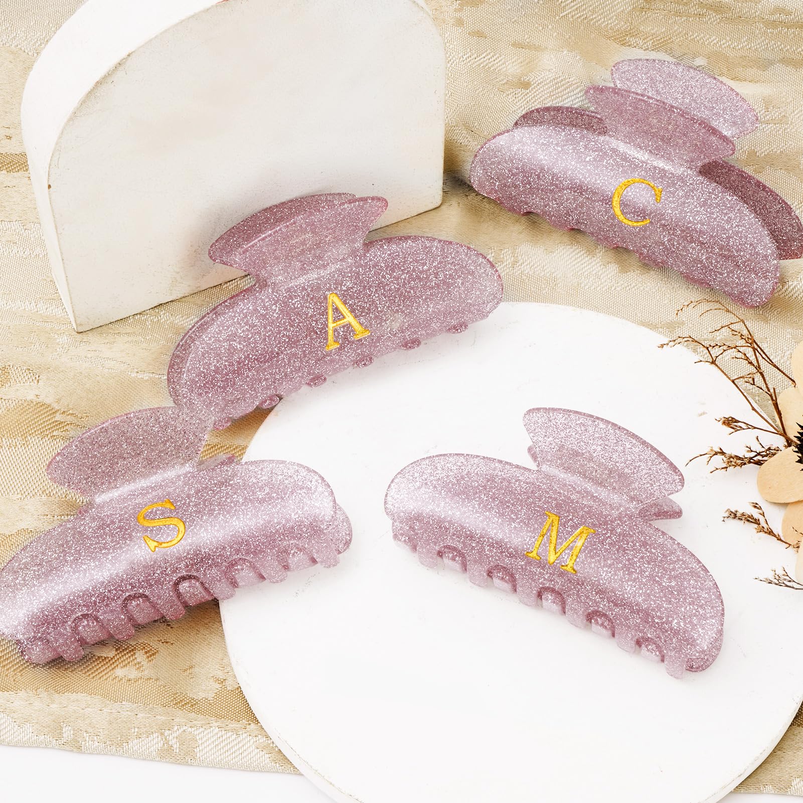 Fycert lavender clip in lifestyle setting on desk display, suggests wearable everyday elegance
