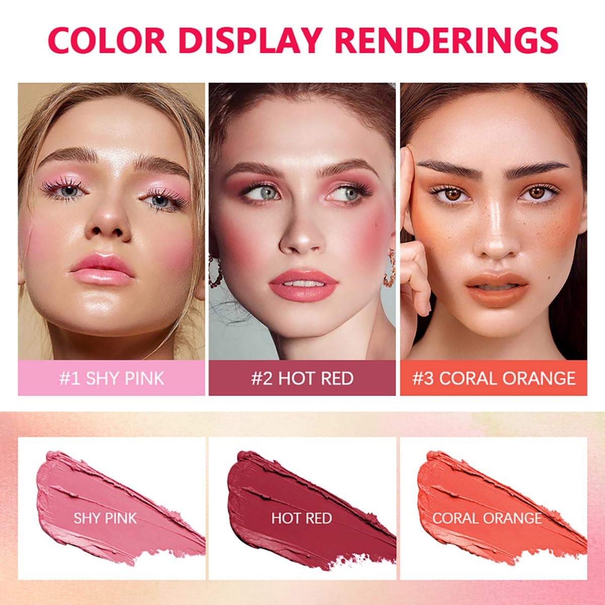 FYEBOO swatch of 1# Shy Pink on arm showing buildable natural color