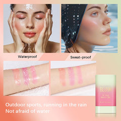 FYEBOO blush stick next to coin for size comparison, travel-ready benefit