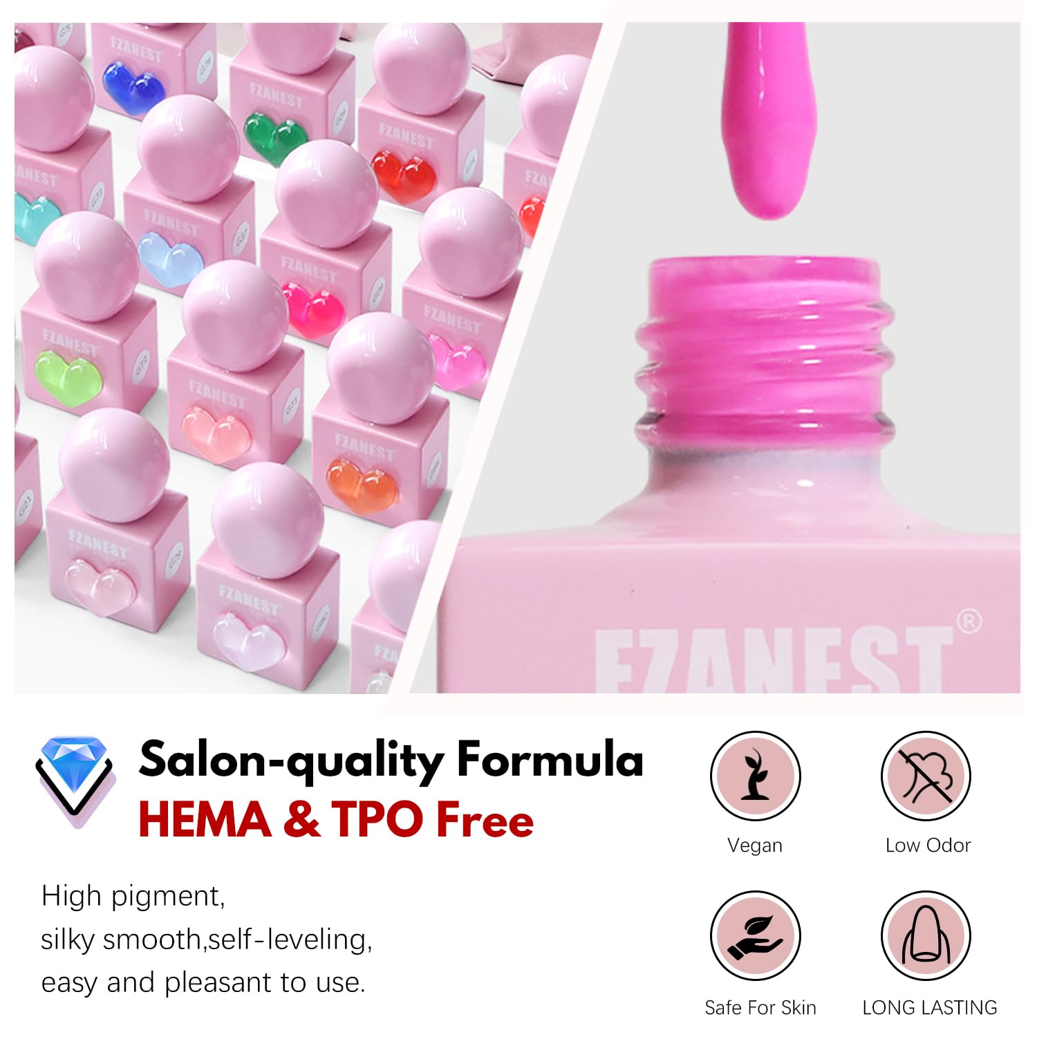 FZANEST base and top coat bottle labels highlighting protection and sealant benefits