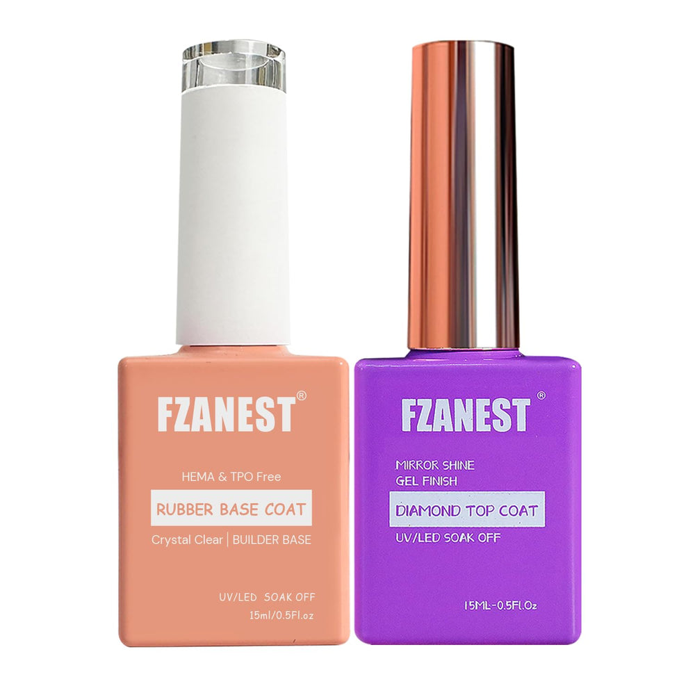FZANEST packaging showing builder gel and top coat benefits