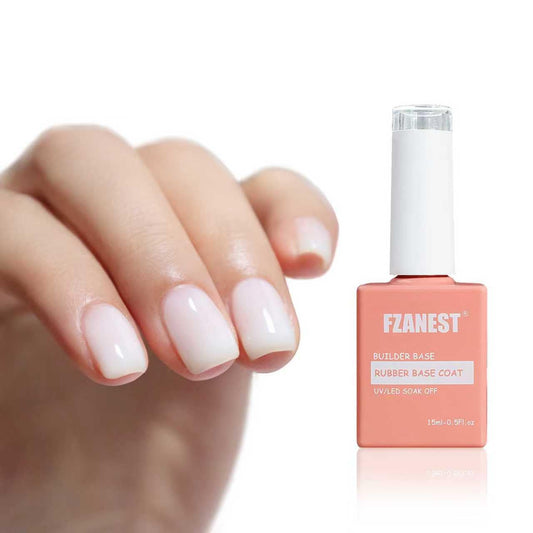 FZANEST bottle front view showing milky white builder gel benefit durable base