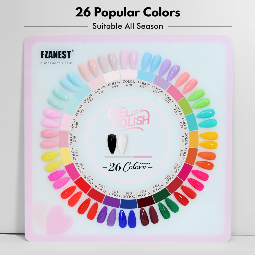 FZANEST colors array swatched on hand displaying variety and inspiration
