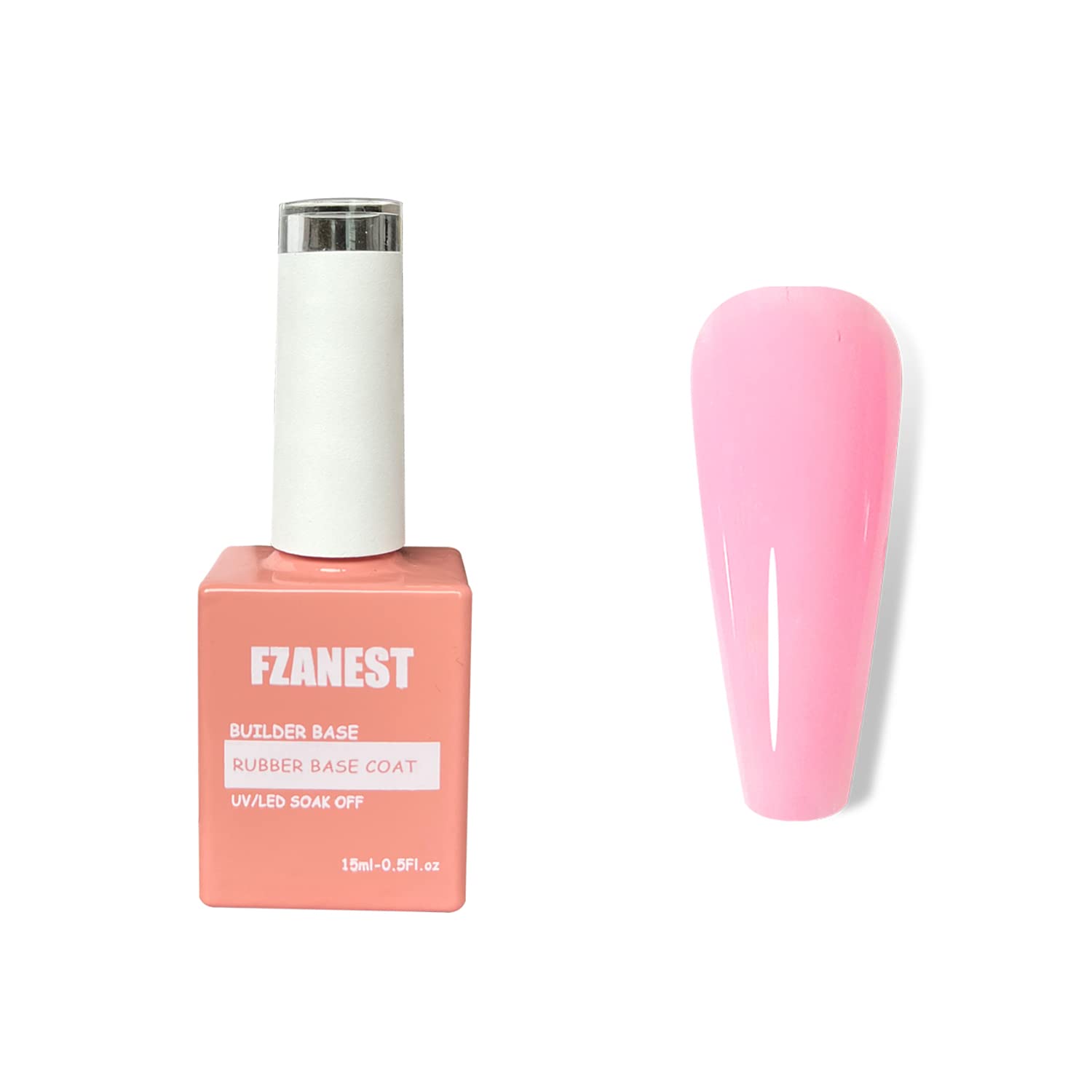FZANEST front bottle baby pink gel showing compact 15ml size for easy storage and travel benefit
