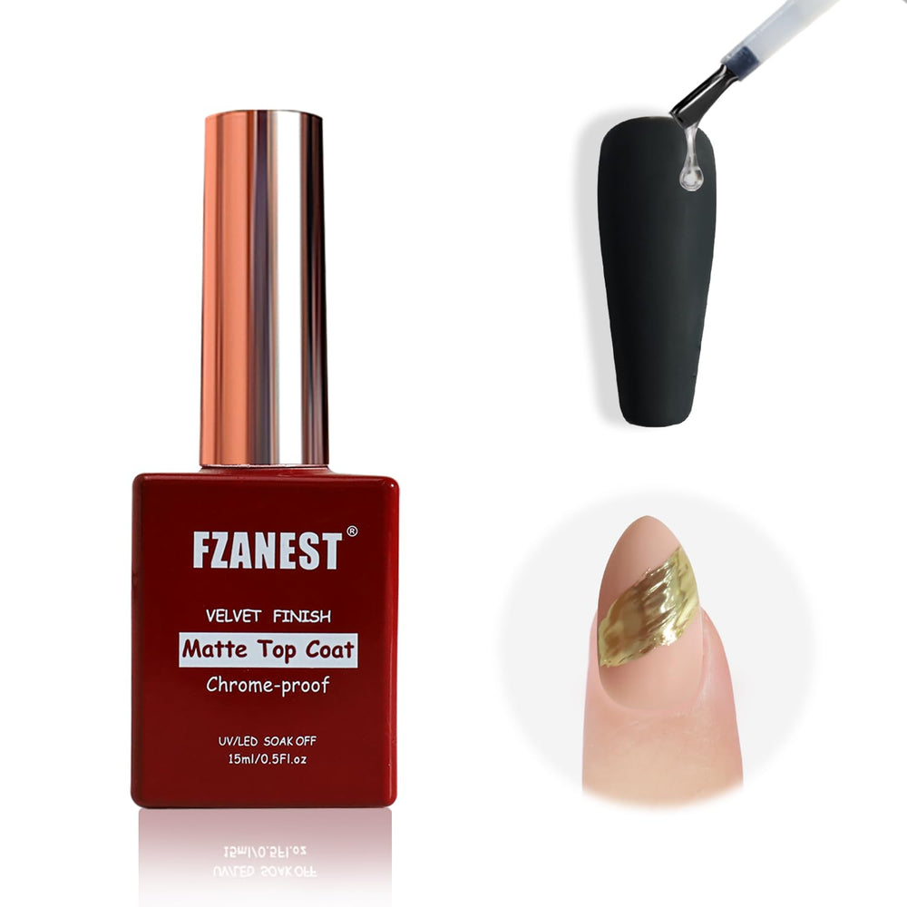 FZANEST bottle front view showing matte top coat and 15ml size benefit