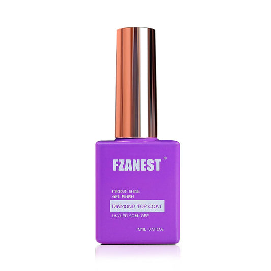 FZANEST bottle front view showing clear high gloss top coat benefit
