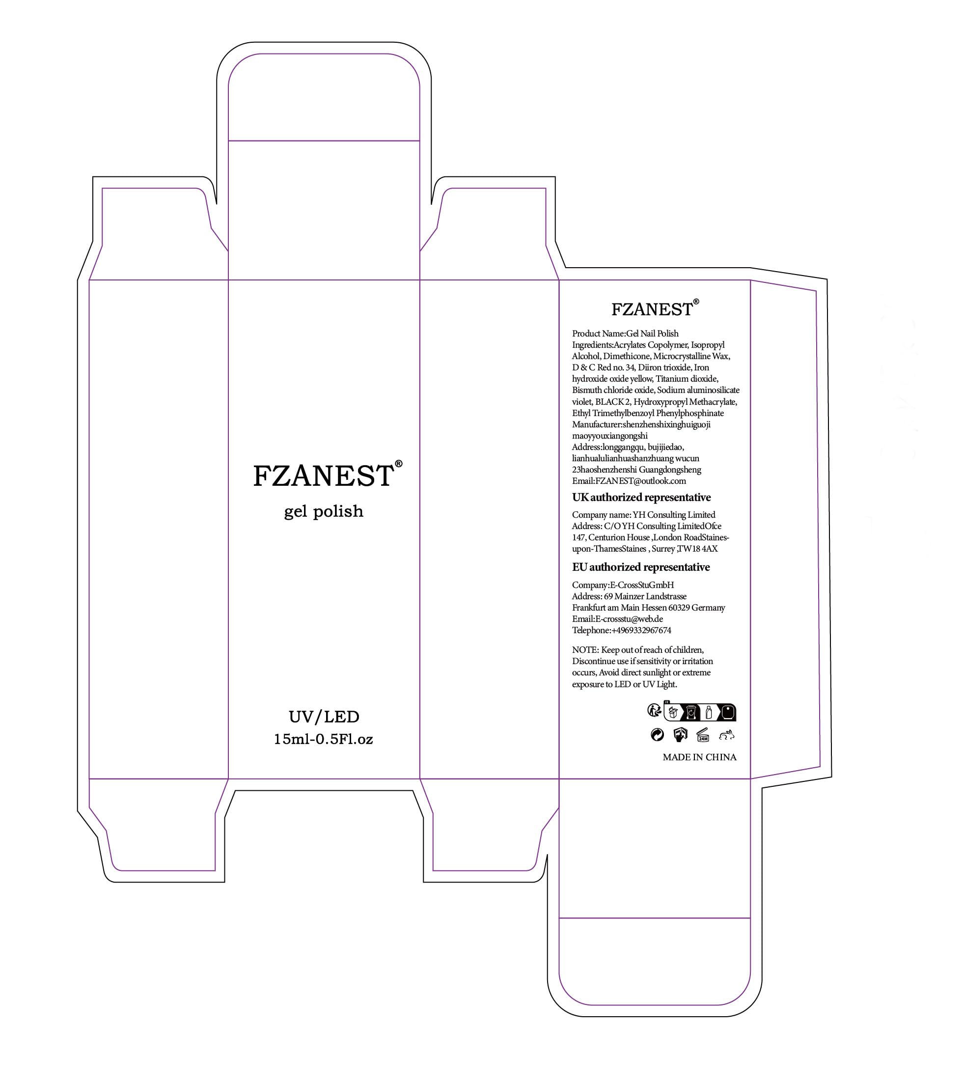 FZANEST boxed packaging next to UV LED lamp showing proper curing benefit