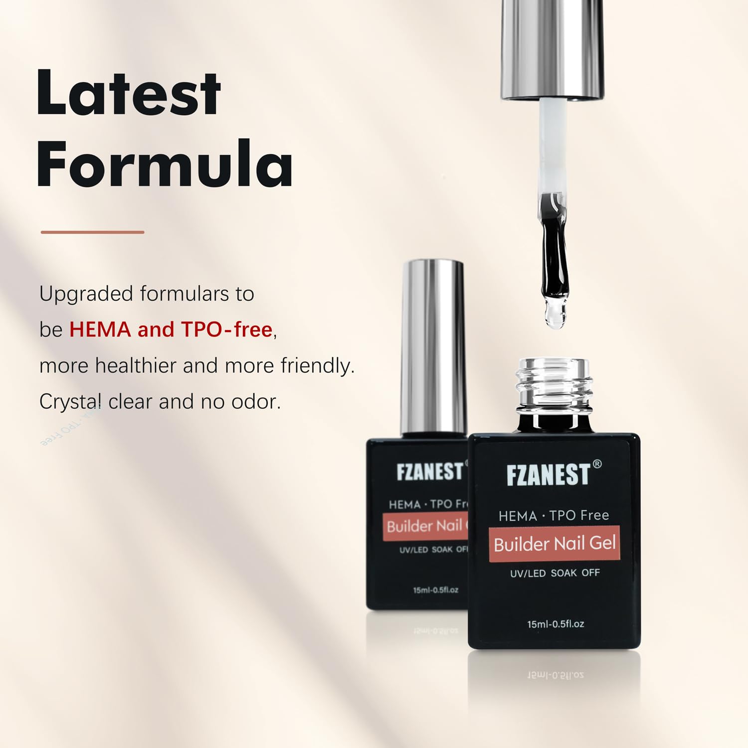 FZANEST thick gel texture close-up demonstrating smooth self-leveling
