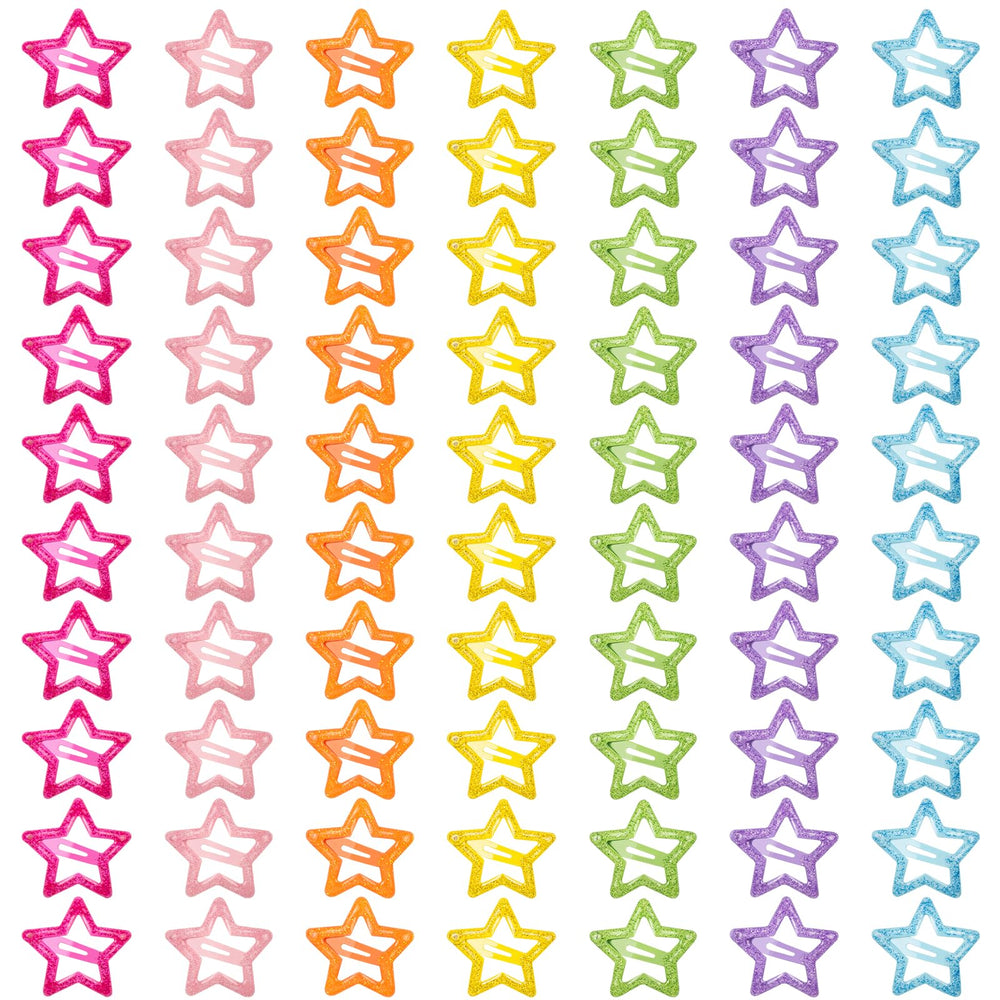 FZWONVUC front packaging showing 70 glitter star clips and value pack benefit