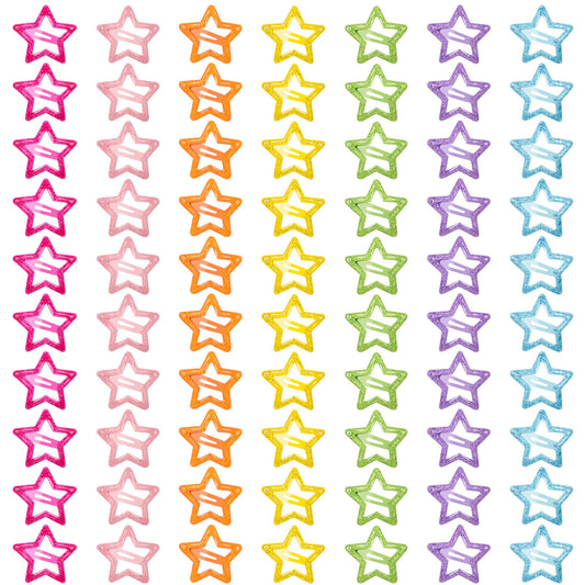 FZWONVUC front packaging showing 70 glitter star clips and value pack benefit