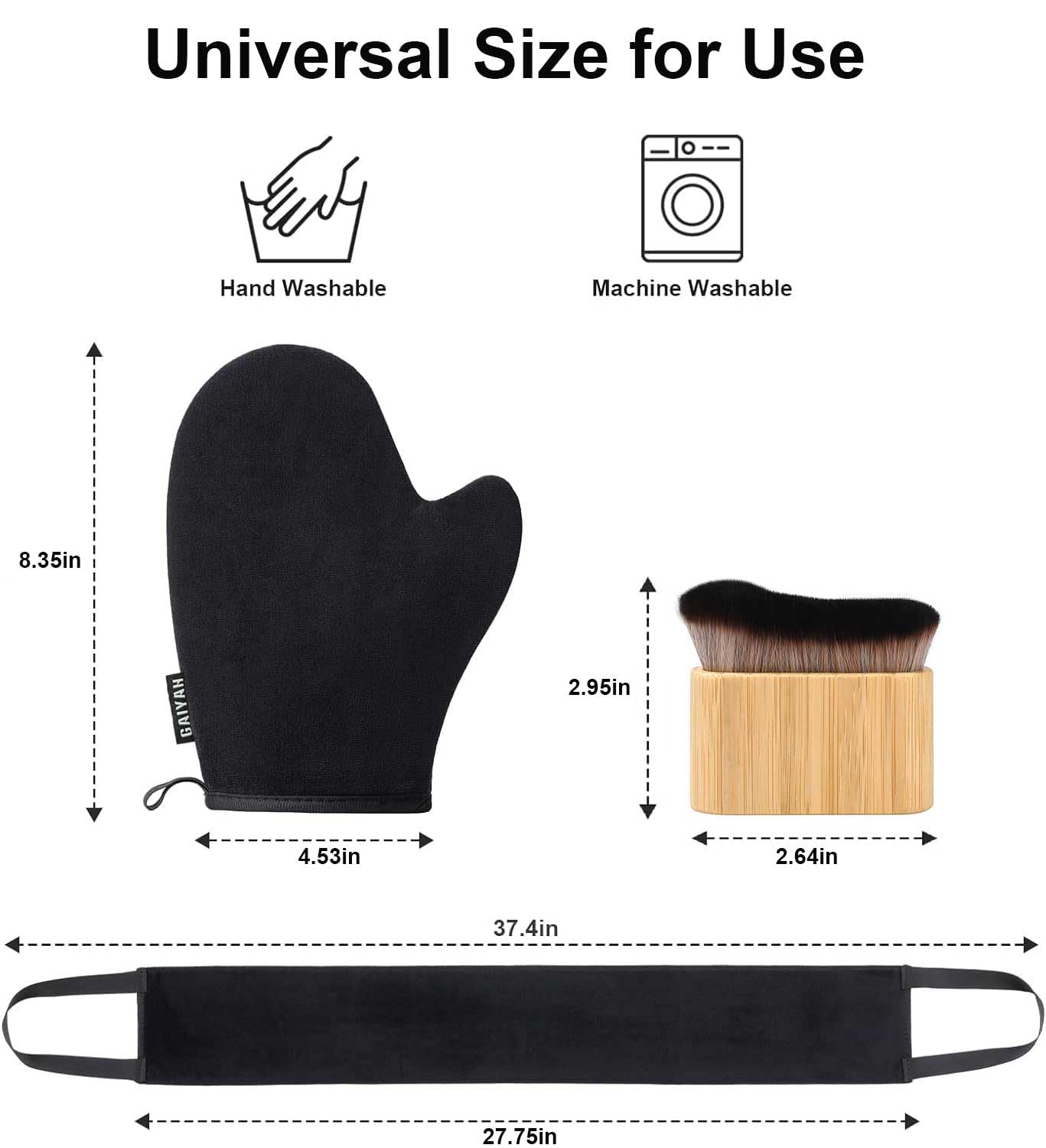 G GAIYAH mitts shown next to a hand demonstrating compact size and control