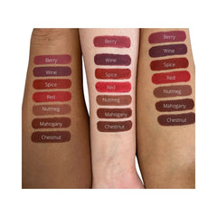 Gabriel Cosmetics Nutmeg in use with precise lipline application benefit