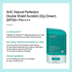 gadi place AHC sunstick applying on cheek for quick sun protection