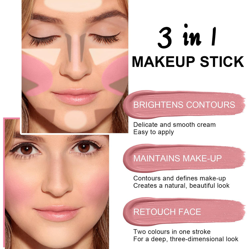 GADMLURY application on cheek showing sculpted contour and blended highlight for dimension
