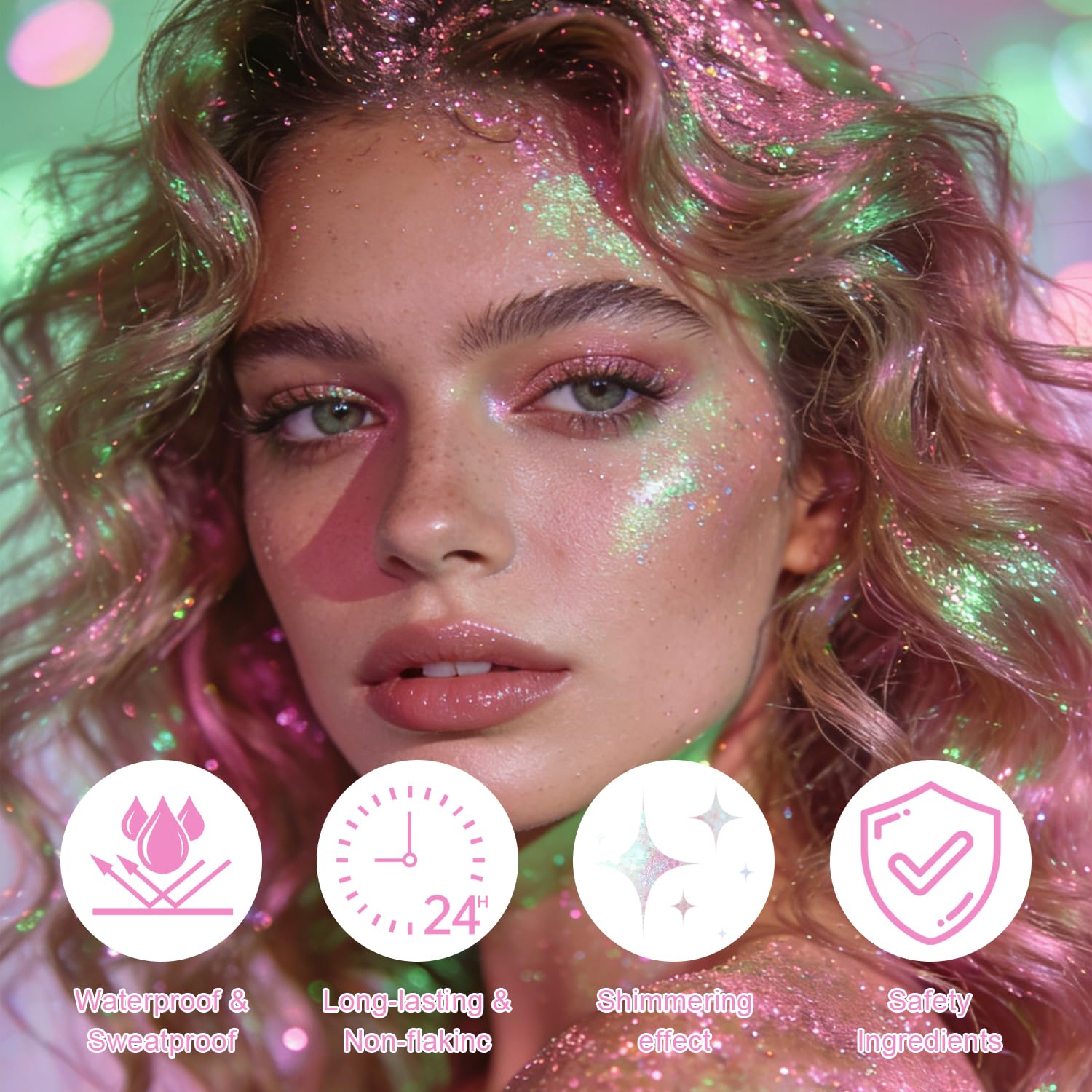 GADMLURY under stage light showing chameleon color-changing holographic effect