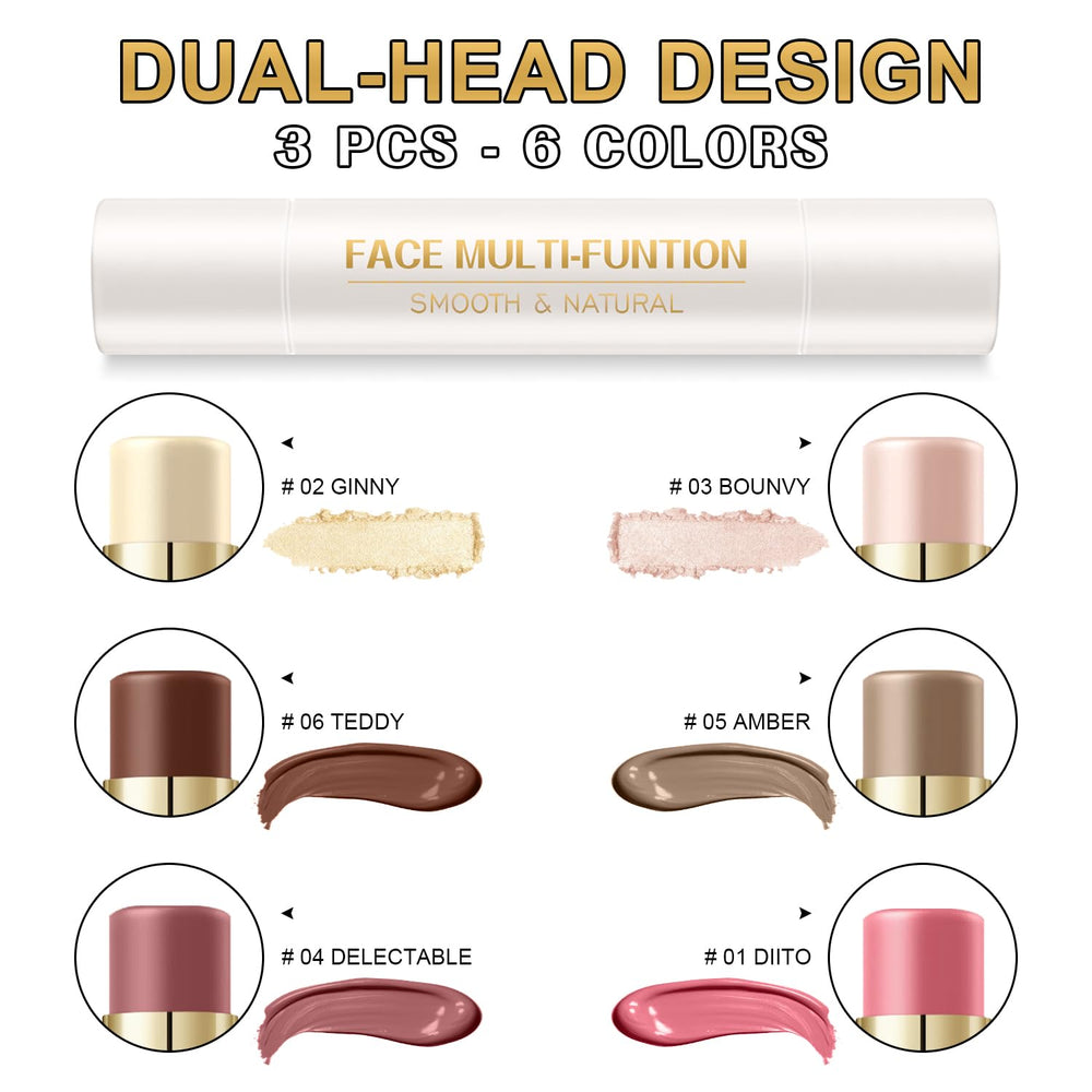 GADMLURY double-ended stick close-up showing dual-tip design for contour and highlight