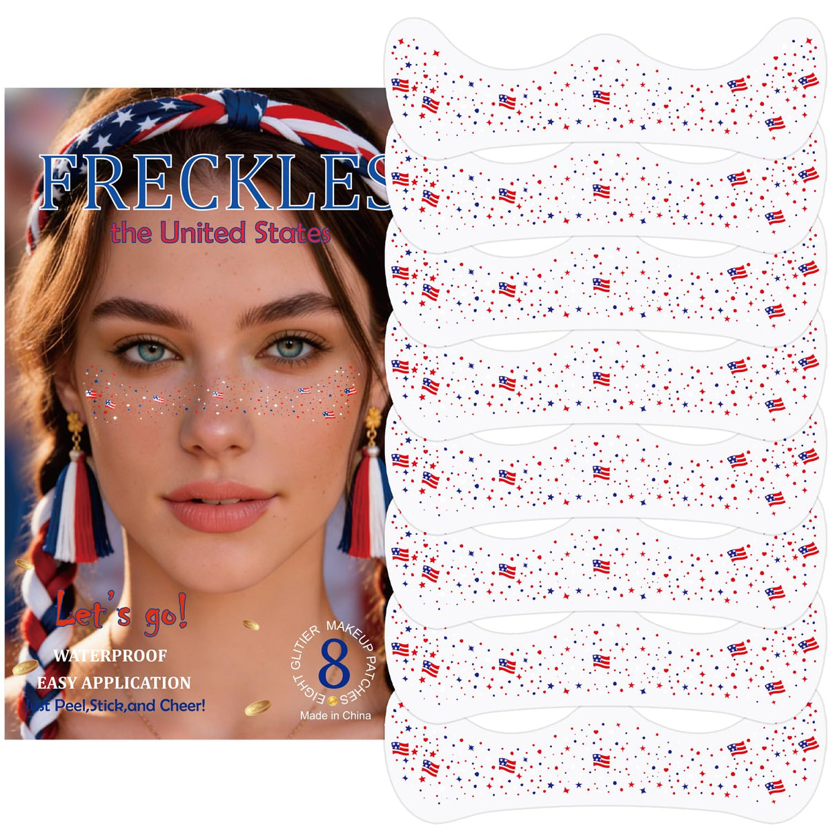 GADMLURY front packaging showing gold glitter freckles, easy selection benefit