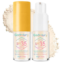 GADMLURY front packaging showing compact travel-friendly sunscreen powder