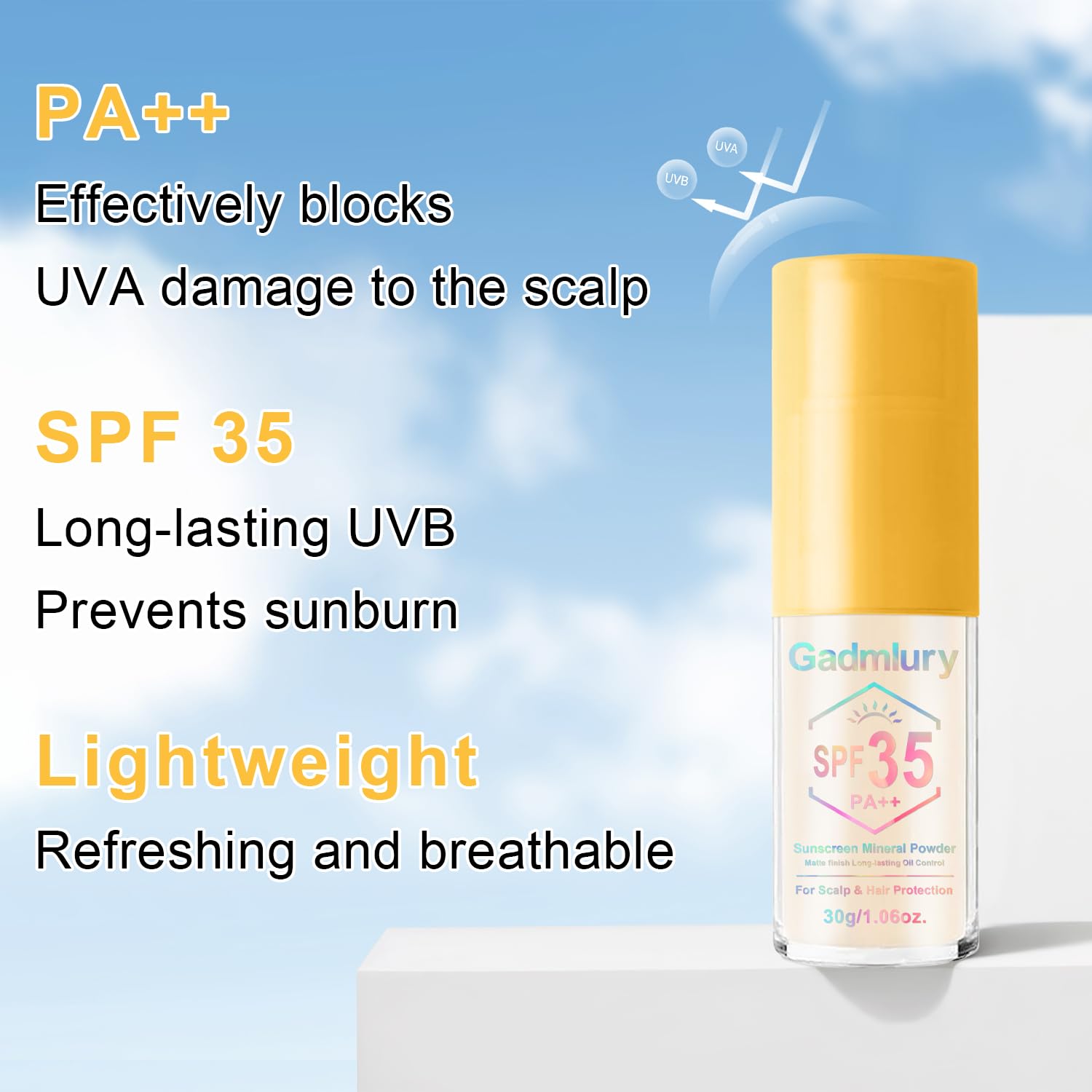 GADMLURY held in hand to show 0.71 oz size for portability