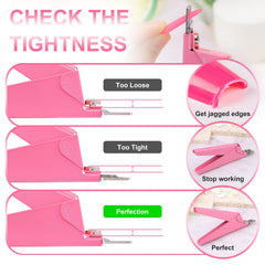 GA&EN angle adjustment detail showing three positions for varied nail shapes benefit