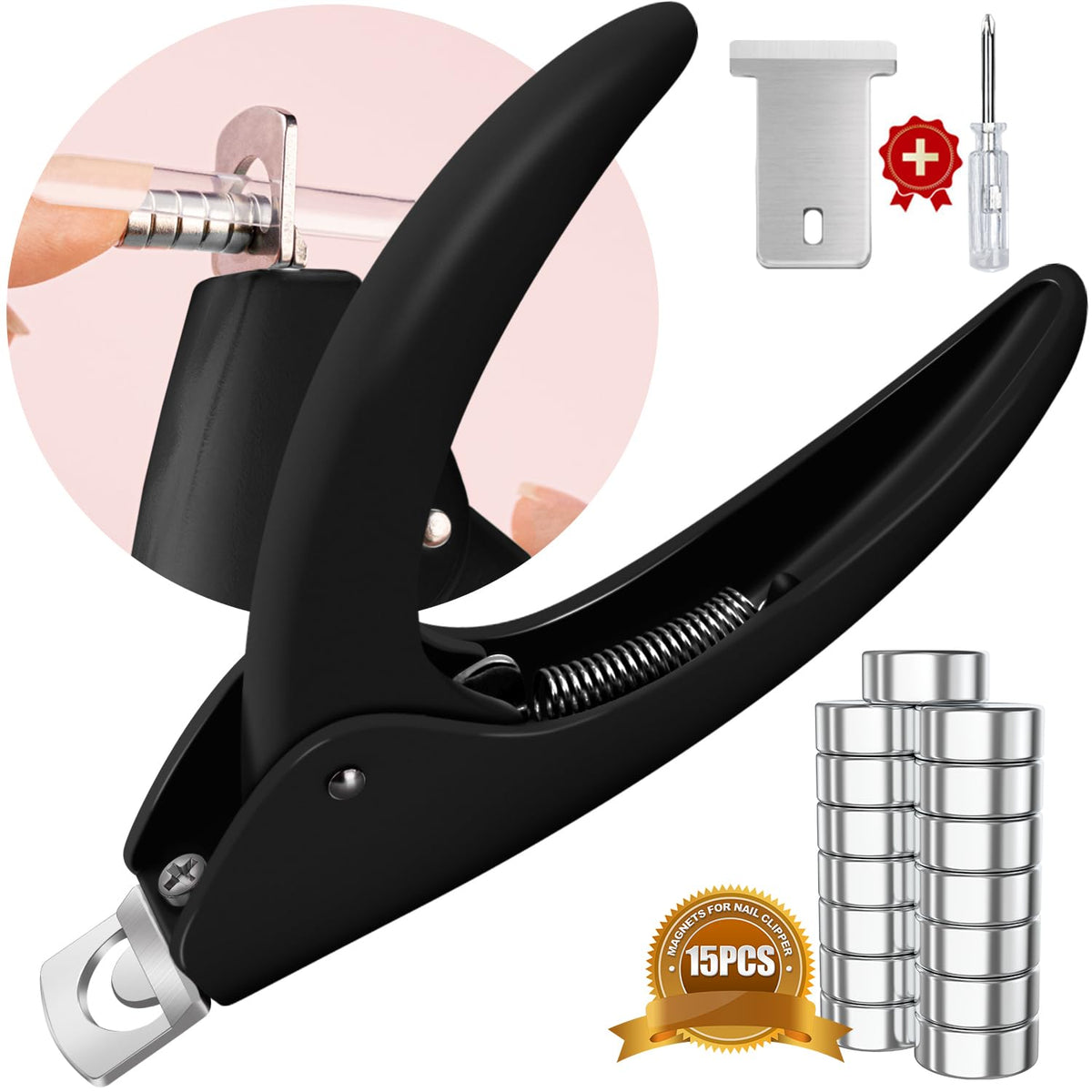 GA&EN black clipper front view showing compact design and ergonomic grip benefit