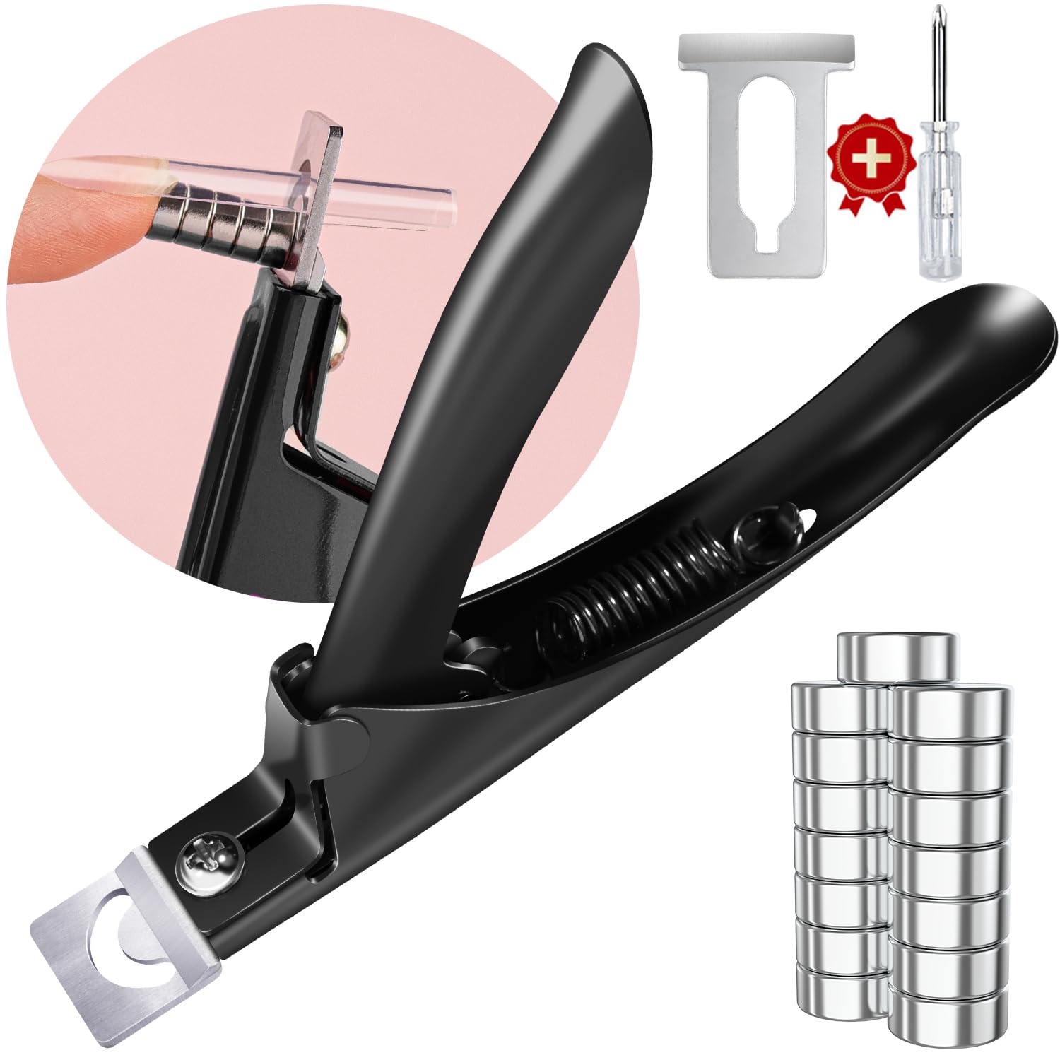 GA&EN black clipper front view showing compact stainless steel design for precise cuts