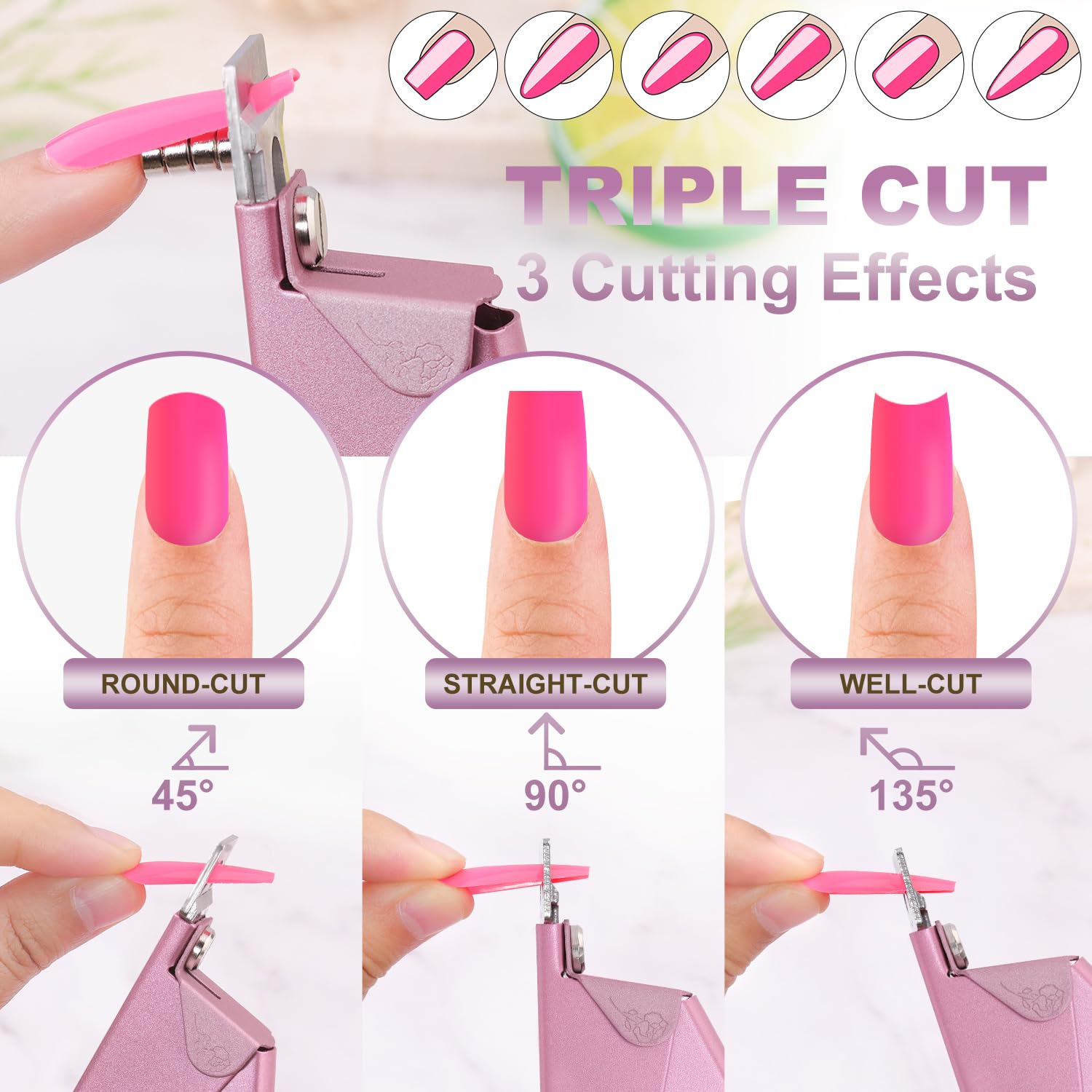 GA&EN clipper held at angle demonstrating three-angle cutting versatility benefit