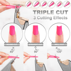 GA&EN clipper showing three adjustable angle positions for shaping multiple nail styles accurately