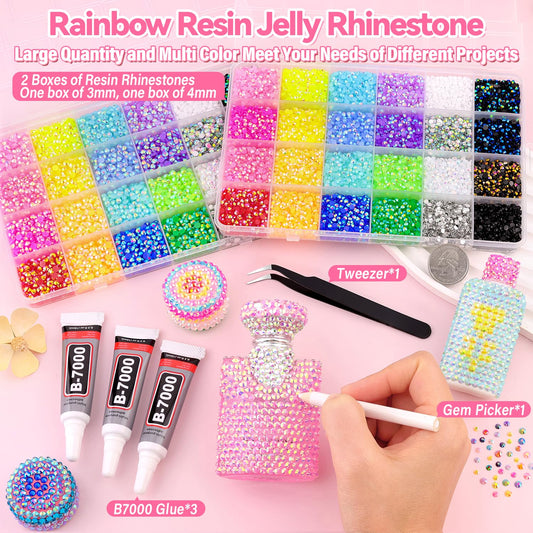 GA&EN close-up of resin rhinestone facets showcasing durable iridescent shine