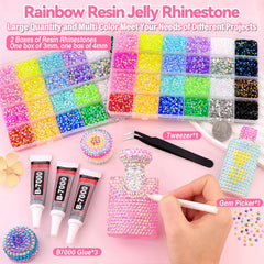 GA&EN close-up of resin rhinestone facets showcasing durable iridescent shine