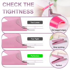 GA&EN trimming an acrylic tip in use for fast precise shaping benefit