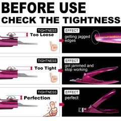 GA&EN tool in use trimming an acrylic tip showing faster, even nail shaping