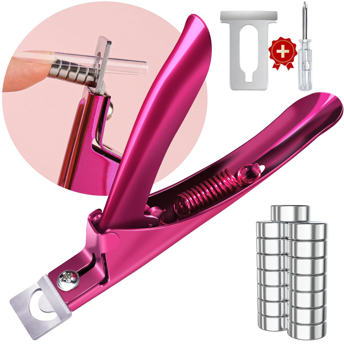 GA&EN front view of violet red clipper showing ergonomic handle and design benefits