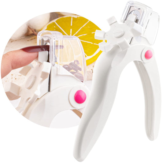 GA&EN front view of white acrylic clipper showing clean compact design and precision