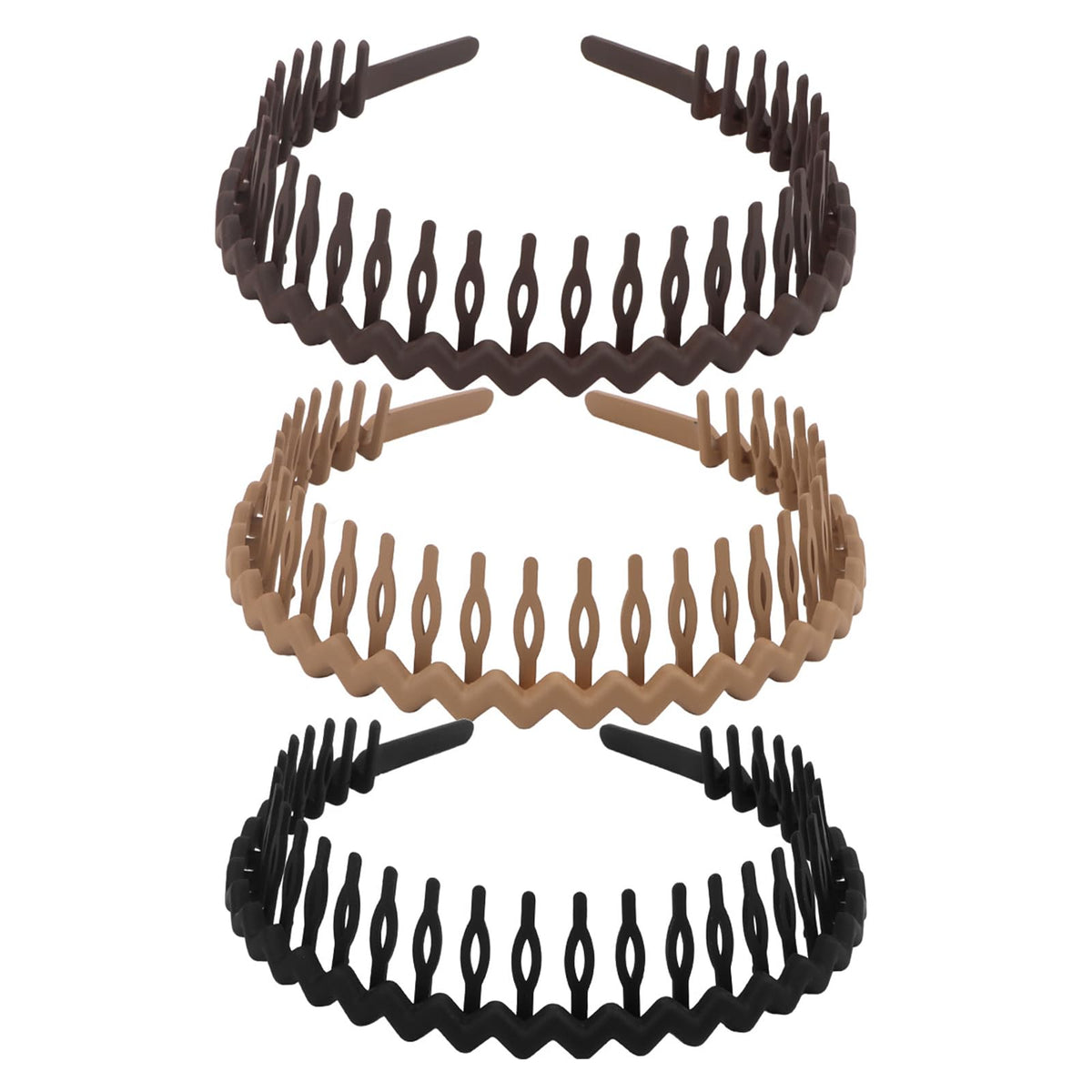 GAFATORY front view of three headbands showing packaging and neat set benefit