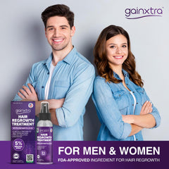 GAINXTRA applied to beard patch showing targeted, even coverage