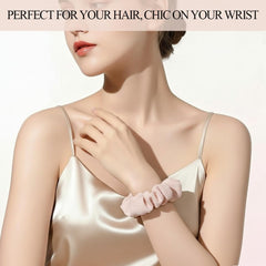 GALAGLIMMER scrunchie holding high ponytail demonstrating secure non-slip hold