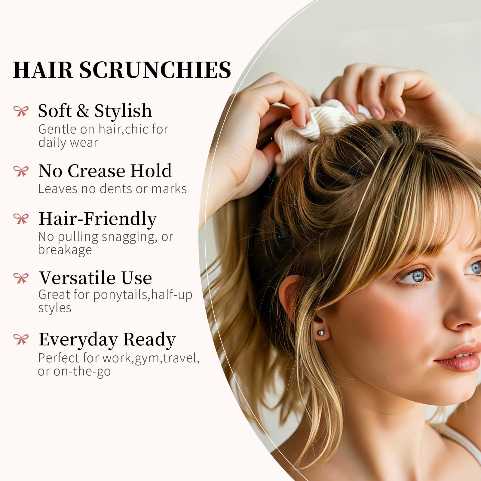 GALAGLIMMER scrunchie worn on wrist for easy access and stylish storage benefit