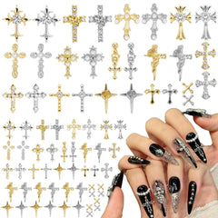 Ganepwns front pack view showing 80-piece cross nail charms and contents benefit