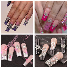 ganepwns in use on acrylic nail displaying layered stars and rhinestones for eye-catching tips