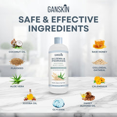 Ganskin in adult shower setting illustrating everyday sensitive-skin relief benefit