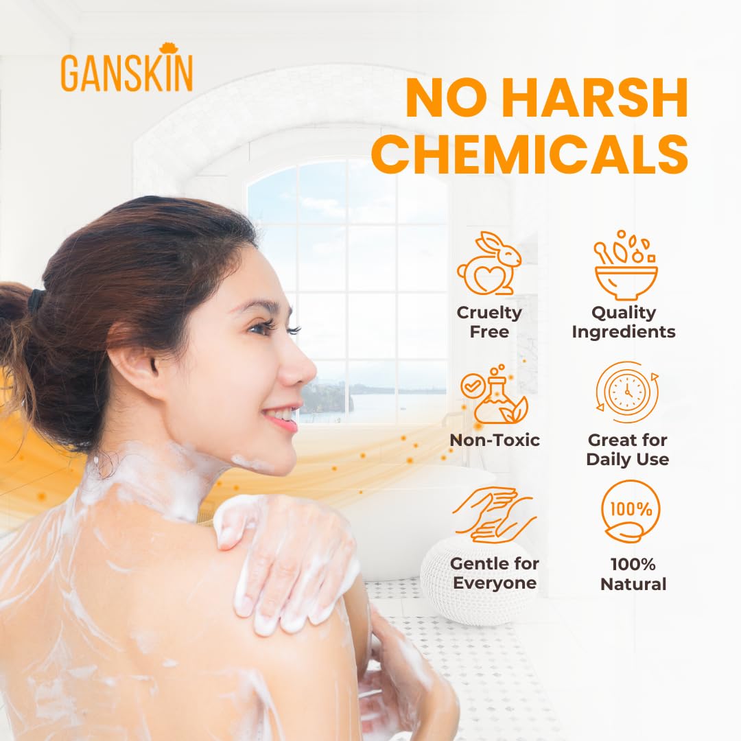 Ganskin body wash in shower scene for daily head-to-toe cleansing