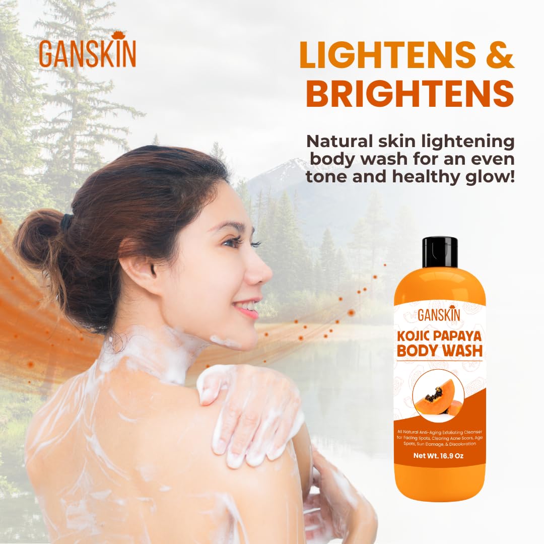 Ganskin product label close-up highlighting ingredients and purity