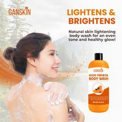 Ganskin product label close-up highlighting ingredients and purity
