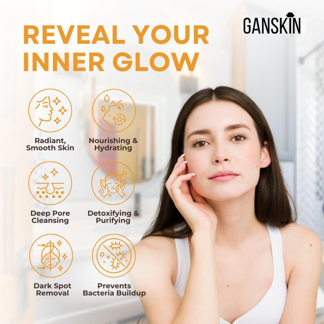 Ganskin applying serum to face for even tone and visible radiance
