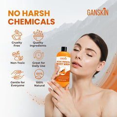 Ganskin foam on underarm demonstrating brightening-targeted use