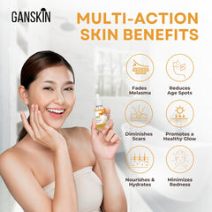 Ganskin close-up of serum texture highlighting lightweight, non-greasy feel
