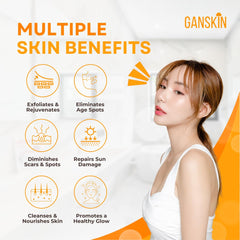 Ganskin turmeric powder ingredient visual highlighting natural brightening benefit
